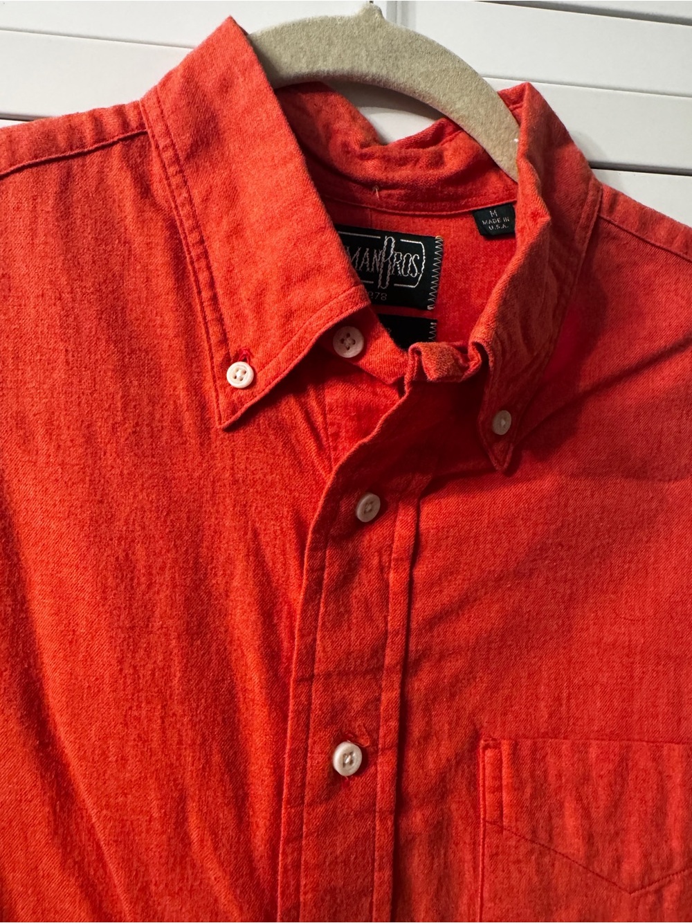 Gitman Vintage Flannel Men's Salmon Red Button-Down Shirt